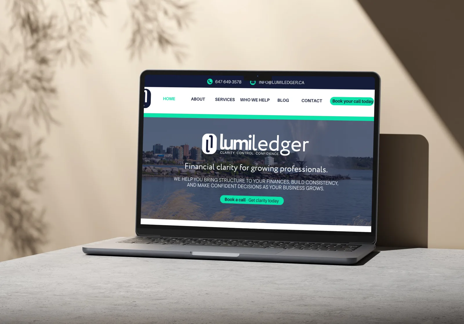 LumiLedger website on a laptop